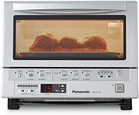 The Panasonic FlashXpress toaster oven on a kitchen countertop