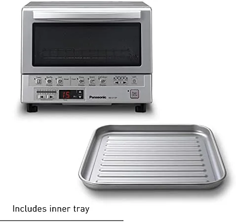 The FlashXpress toaster oven in use in a small kitchen with finished toast