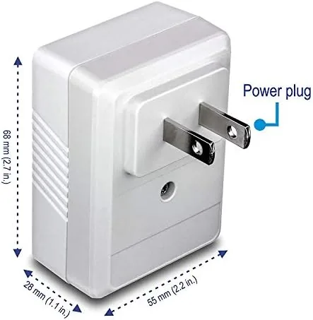 The powerline kit next to a Wi-Fi extender and a mesh node for comparison