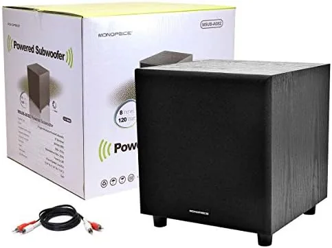 Three subwoofers of different sizes compared side by side