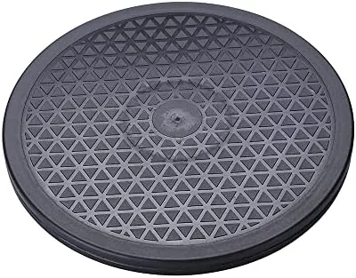 The circular steel swivel disc viewed from above showing the ball bearing race