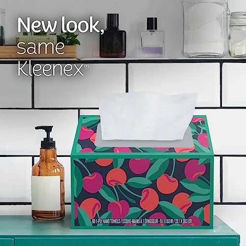 An open Kleenex box showing the remaining stack of paper towels