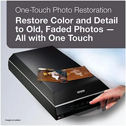 Completed scans of film and photos displayed on a laptop after using the V600