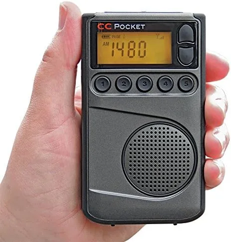 The C. Crane CC Pocket AM FM and NOAA Weather Radio in real use