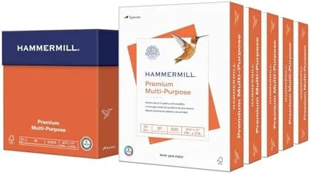 A five ream case of Hammermill 24 lb multipurpose paper