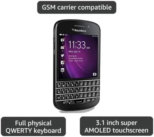 The BlackBerry Hub inbox showing unified email and messages