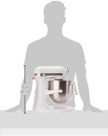 The stainless steel 8-quart bowl filled with bread dough and the dough hook