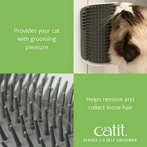 A close view of the curved flexible bristles on the Catit self groomer head