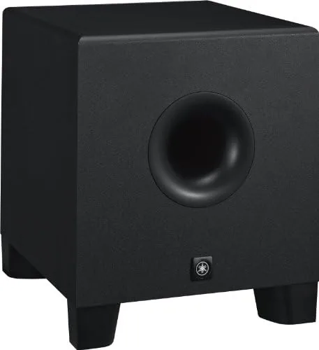 The HS8 placed on the studio floor between two HS7 satellite monitors