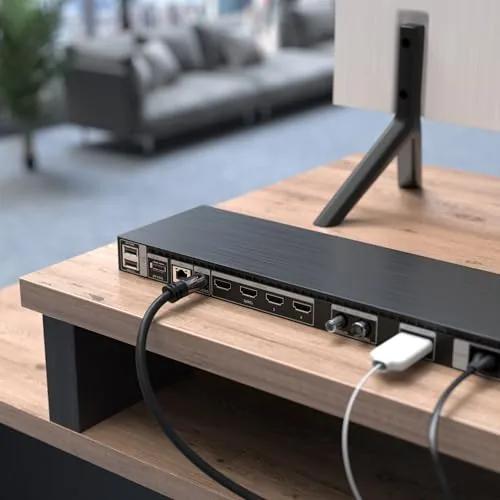 The cable connected between a TV and a soundbar