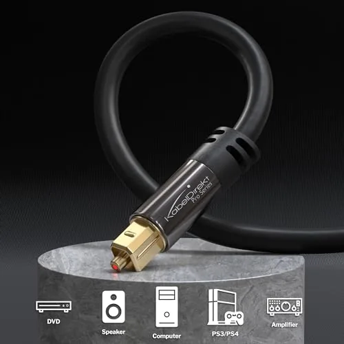 Close look at the KabelDirekt TOSLINK ,  Optical Audio Cable ,  15ft ,  Soundbar build quality