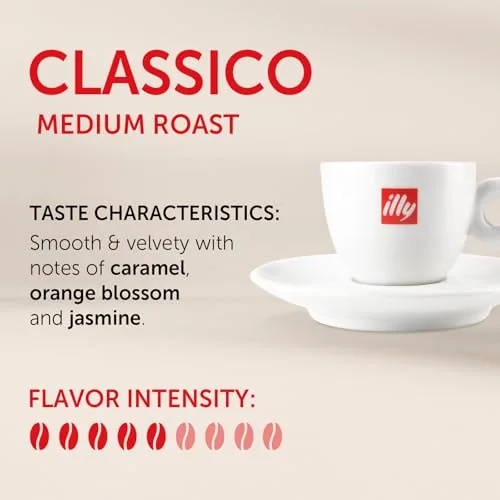 Open illy tin showing the dark ground coffee and the pressure seal