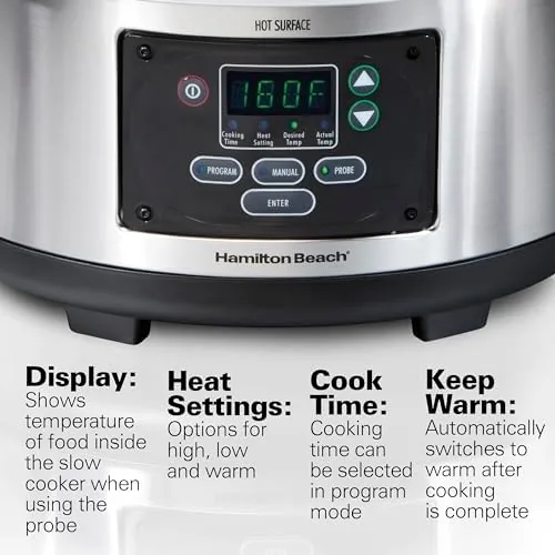 Close up of the digital display and control dial on the Set & Forget slow cooker