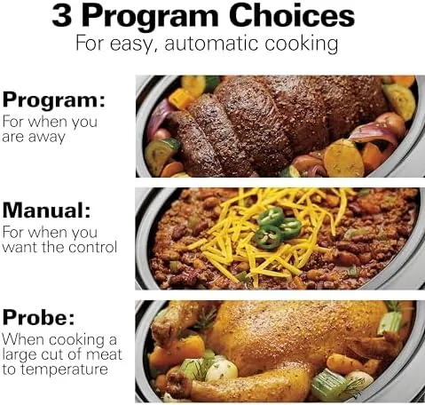 Set & Forget slow cooker compared to a basic slow cooker on a counter