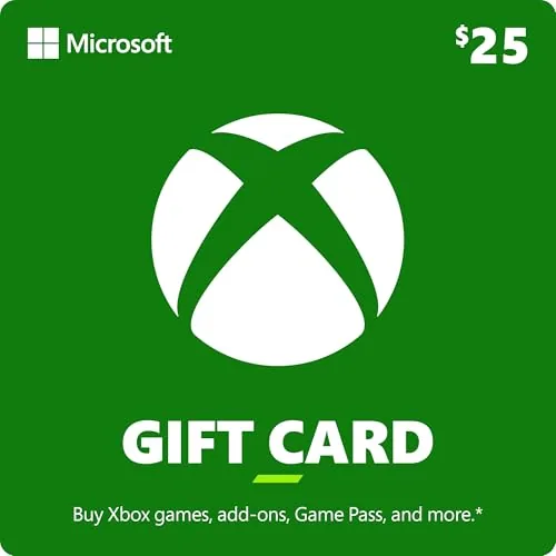 The $25 Xbox gift card code displayed on a tablet screen