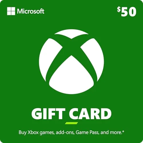 The $50 Xbox gift card code open in an email message