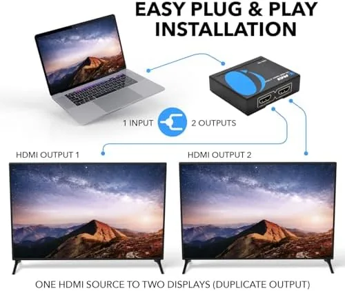 Detail shot of the OREI HDMI Splitter 1 in 2 out - Ultra HD features