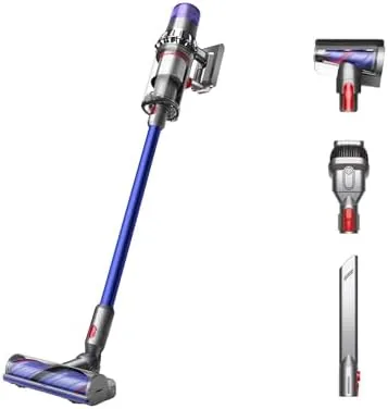 The Dyson V11 Origin emptying its bin with the hygienic lever release
