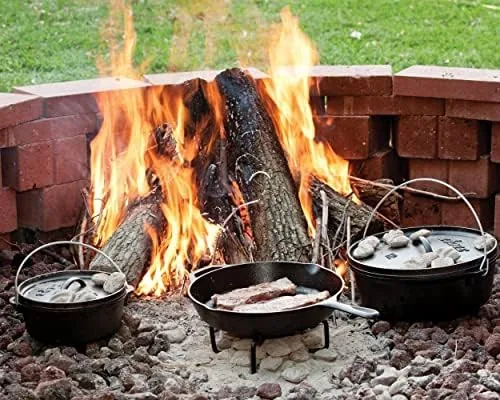 Close up of the pre-seasoned cooking surface of the Lodge skillet