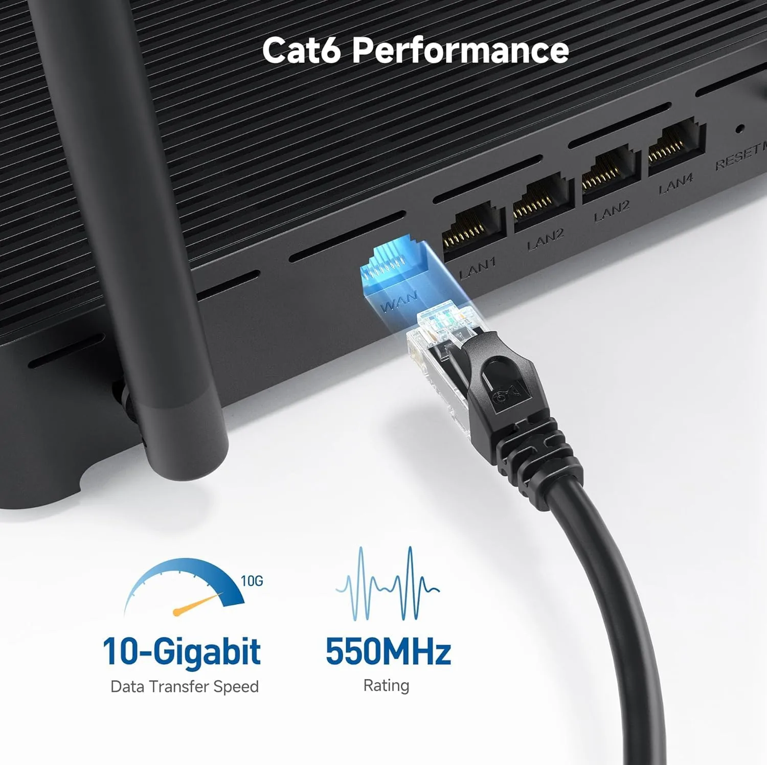 The cable connecting a computer to a wall ethernet port