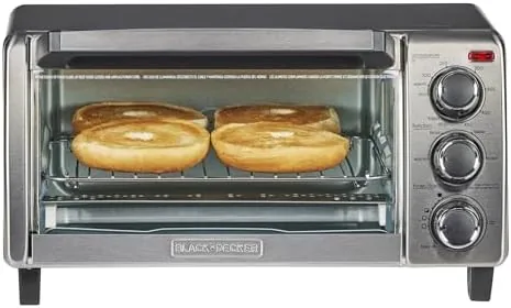 BLACK+DECKER TO1313SBD compact convection toaster oven in silver