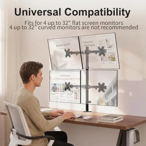 Testing the WALI Quad Monitor Desk Mount, 4 Monitor Stand Fits Heavy over two weeks