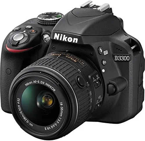 Nikon D3300 DSLR with 18-55mm VR II kit lens in black