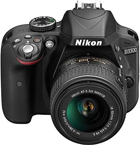 D3300 compared next to a mirrorless camera and a phone