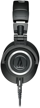 Close up of the black driver cup and the detachable cable of the M50x