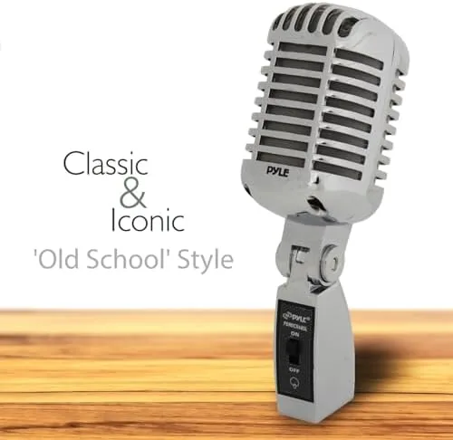 Close look at the Pyle Classic Retro Dynamic Vocal Microphone - Old Vintage Style build quality