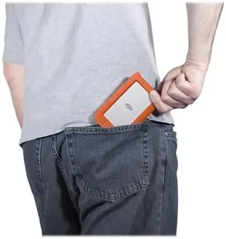 Another view of the LaCie Rugged Mini, 2TB, 2.5", Portable External Hard Drive, for