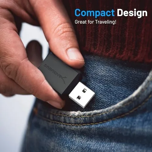 Another view of the SABRENT USB External Stereo Sound Card Adapter, Plug & Play