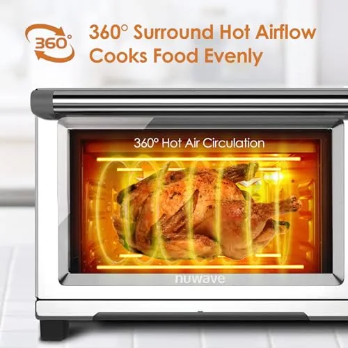 The integrated smart thermometer probe next to the oven control panel