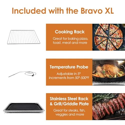 A digital thermometer reading the interior temperature of the oven cavity