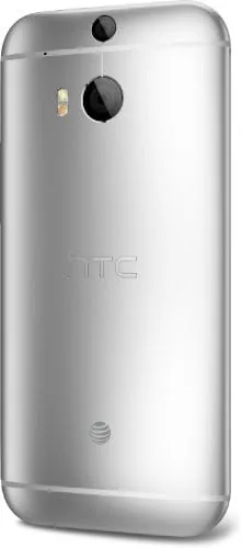 Glacial Silver One M8 next to a modern budget smartphone