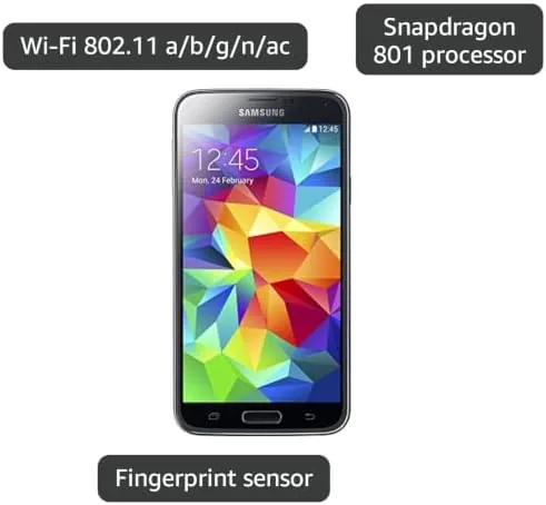 Samsung Galaxy S5 with the back cover removed showing battery and microSD slot