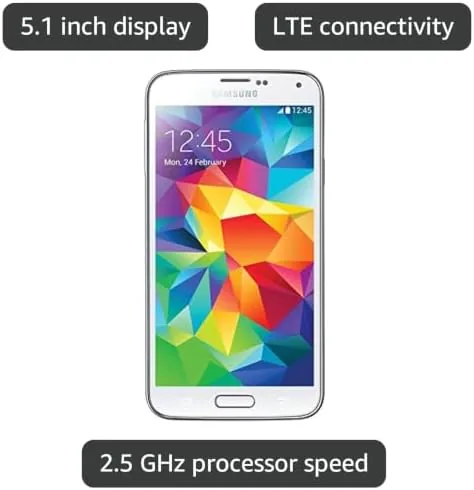 White Galaxy S5 with the back cover open showing the battery inside