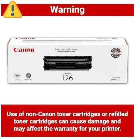 The Canon Genuine 126 Black Toner Cartridge Compatible with LBP6200d, LBP6230dw in real use