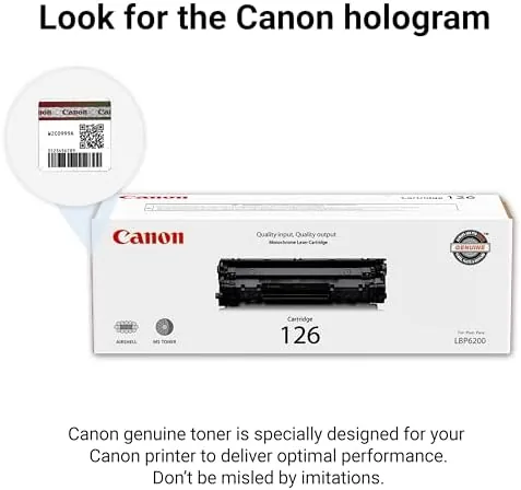 Another view of the Canon Genuine 126 Black Toner Cartridge Compatible with LBP6200d, LBP6230dw