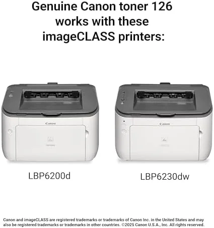 The Canon Genuine 126 Black Toner Cartridge Compatible with LBP6200d, LBP6230dw compared in context