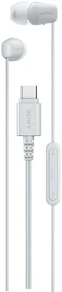 The Sony MDREX15AP compared side by side with a pair of wired Apple-style earbuds