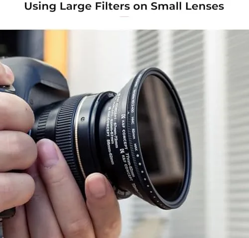 Another view of the K&F CONCEPT 18 Pieces Filter Ring Adapter Set | Camera