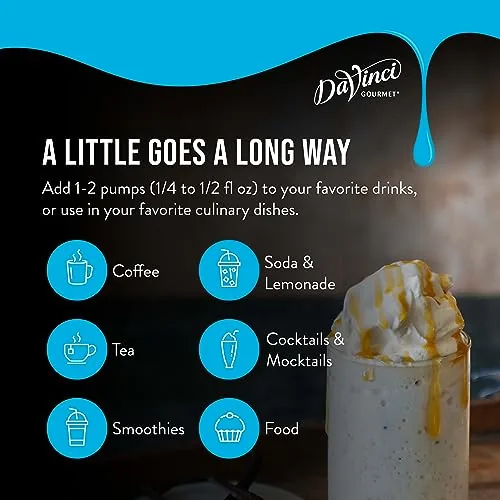 A home coffee bar setup with the DaVinci syrup bottle in use