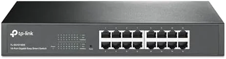 TP-Link TL-SG1016DE sixteen port gigabit switch on a desk