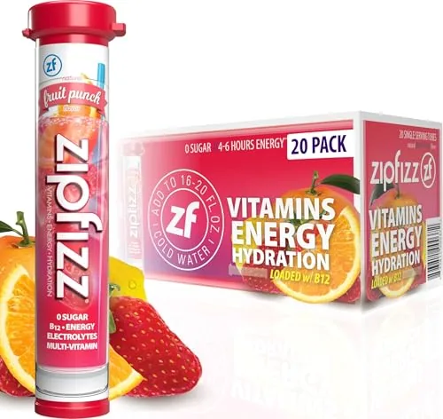 Zipfizz Fruit Punch box with individual serving tubes