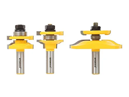 The YONICO Raised Panel Cabinet Door Rail and Stile Router Bits in real use
