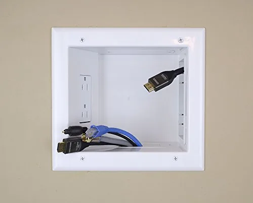 Close look at the DataComm Electronics 45-0051-WH Expandable Media Box with Duplex Receptacle, Low build quality