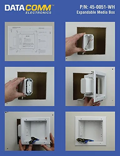 The DataComm Electronics 45-0051-WH Expandable Media Box with Duplex Receptacle, Low in real use