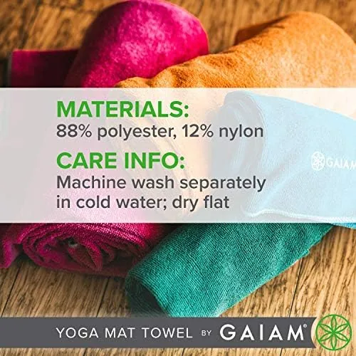 Another view of the Gaiam Yoga Mat Towel, Orchid/Citron