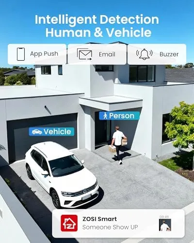 Detail shot of the ZOSI 3K Lite Home Security Camera System with Audio, AI features